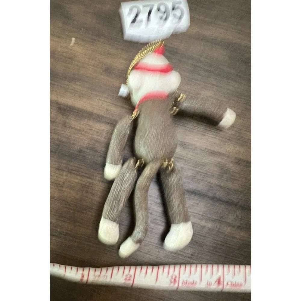 The Sock Monkey Ornament Vintage 1997 Roman christmas gift glass socket